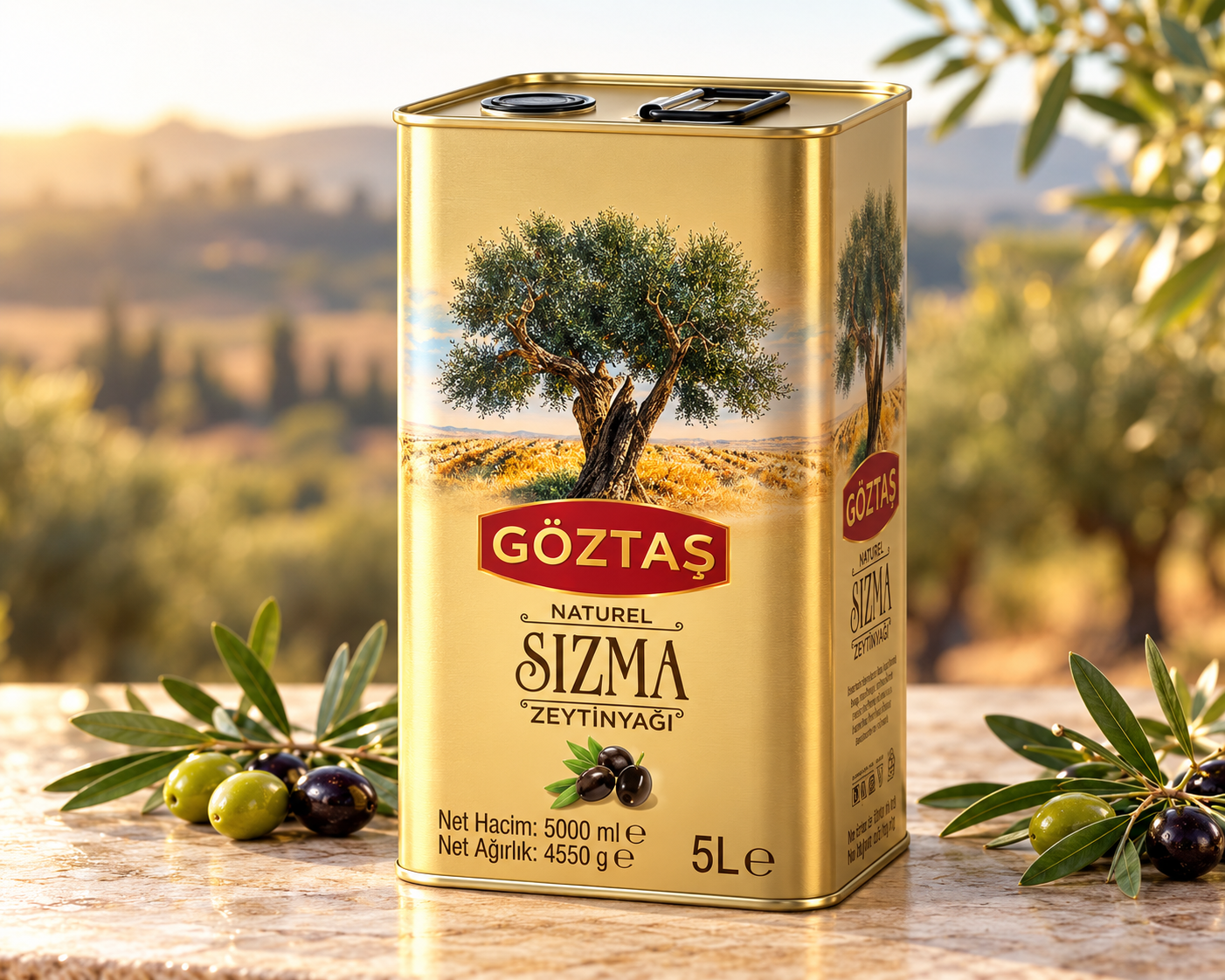 Göztaş Naturel Sızma Zeytinyağı 5 Lt Teneke | Aile Boyu